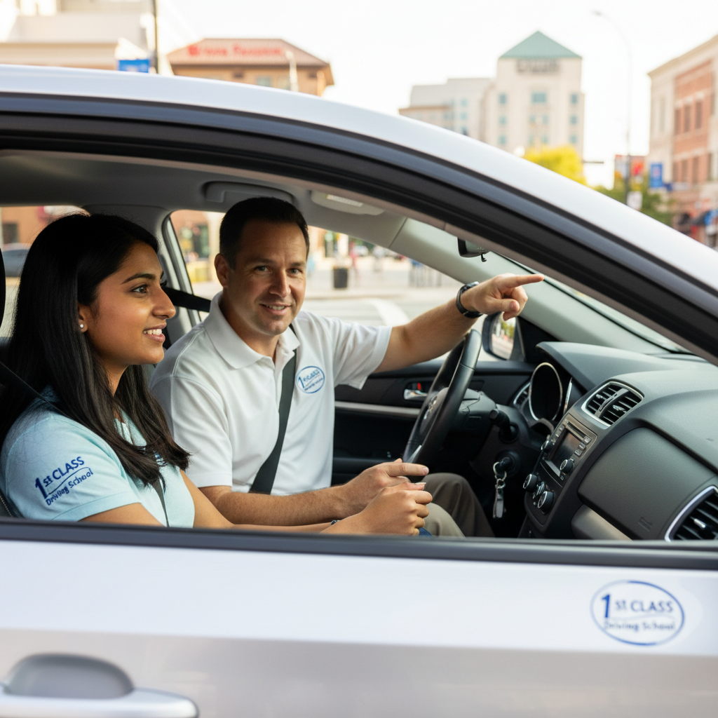 Student practicing intersection navigation in King of Prussia with driving instructor